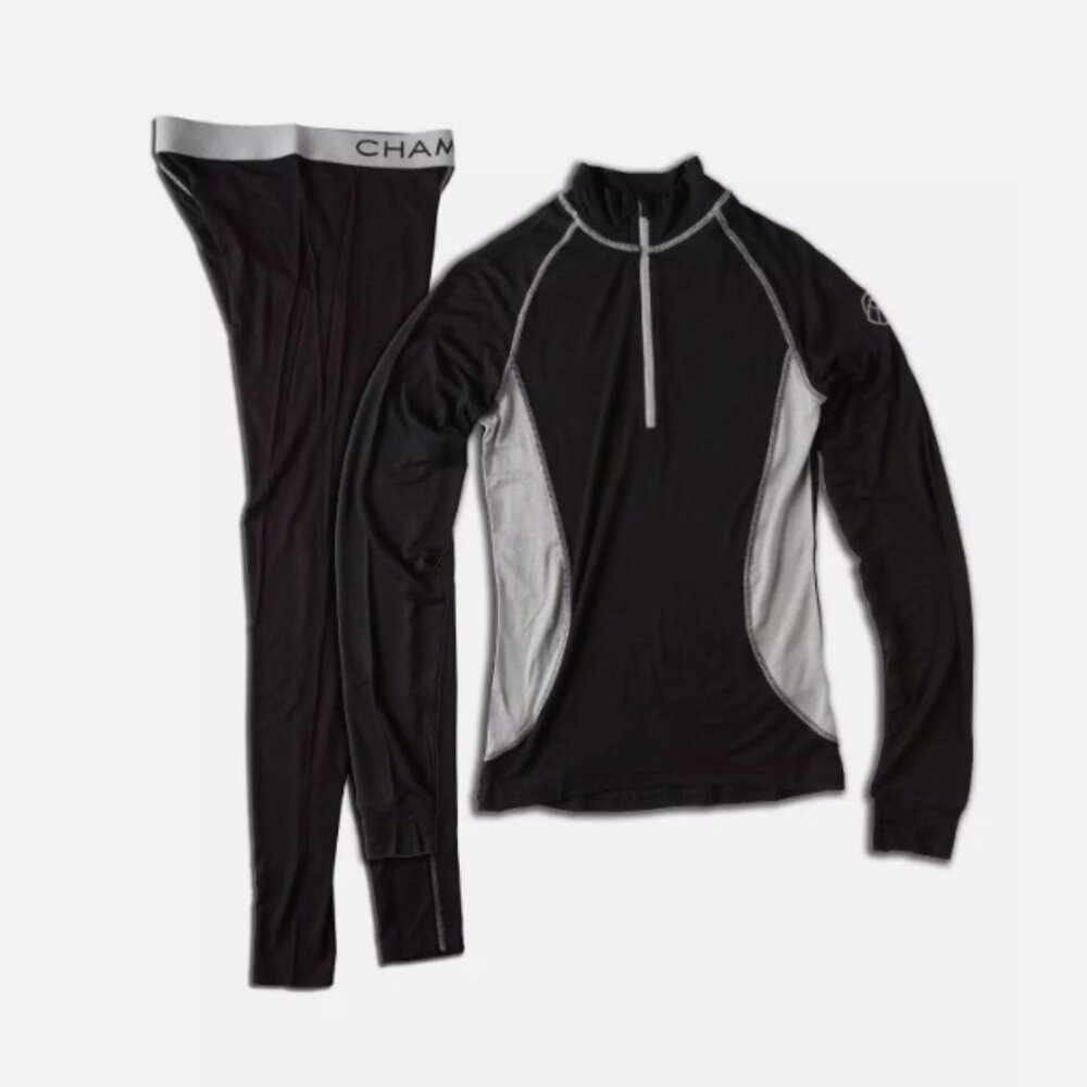 CHAMONIX LA BOISSE BAMBOO WOMENS BASELAYER SET BLACK / GREY CHLBBWBXLA530